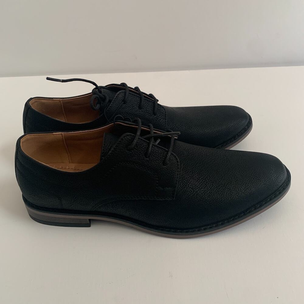 Perry Ellis Portfolio Men's Sz 9W Ultra Foam Bennett Wide Black Dress Shoes - Picture 2 of 14